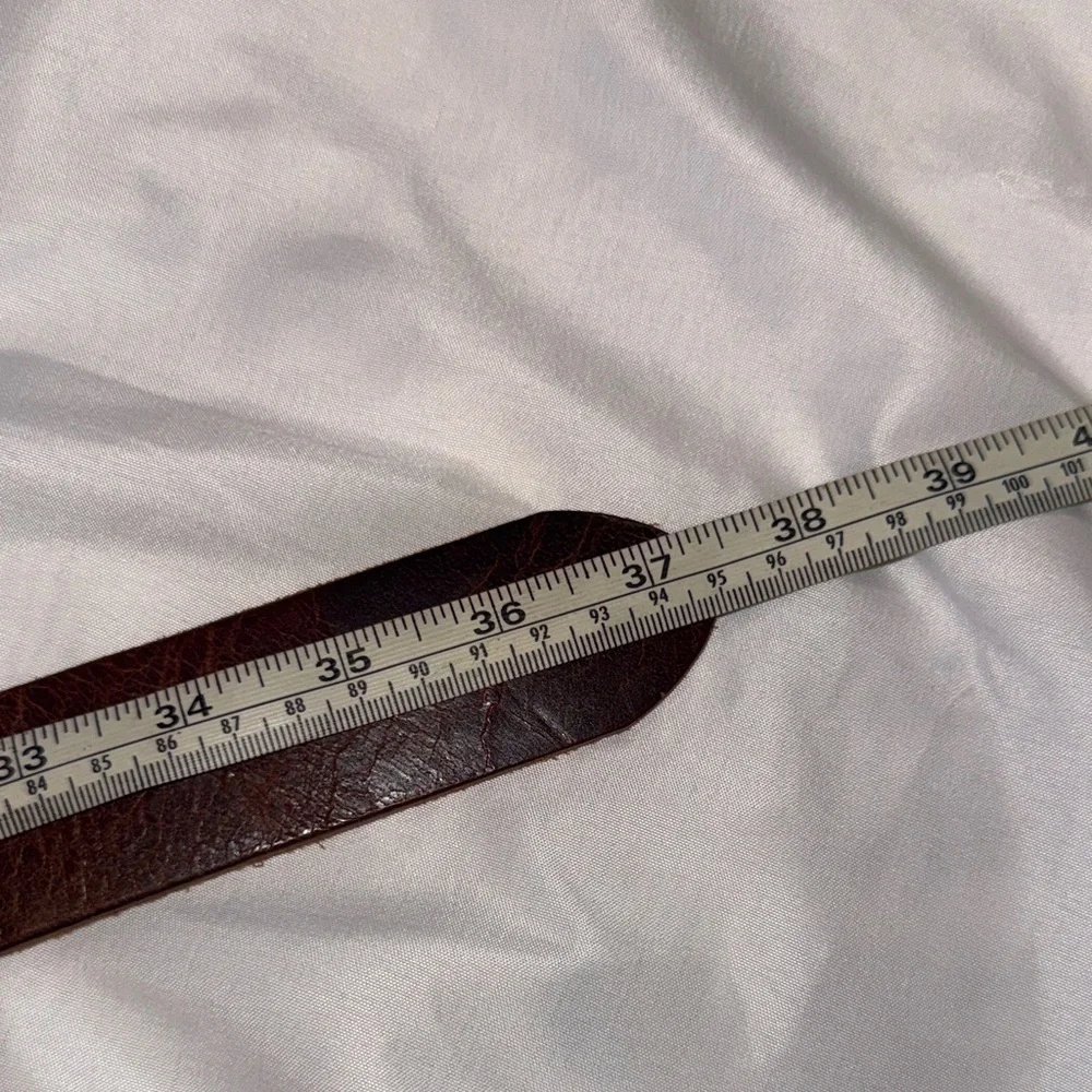 Silver Jeans Men's Distressed Brown Leather Belt with Metal Buckle